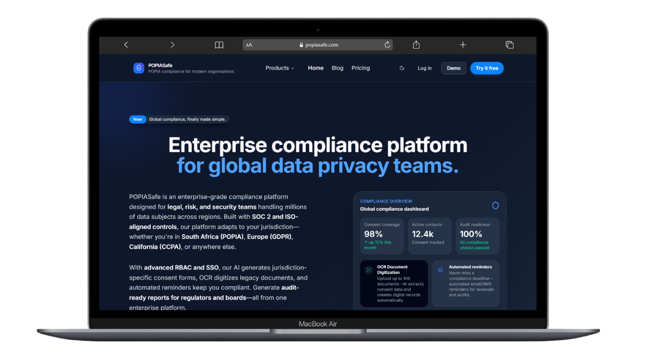 POPIASafe Compliance Platform